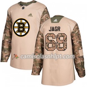 Camisola Boston Bruins Jaromir Jagr 68 Adidas 2017-2018 Camo Veterans Day Practice Authentic - Homem